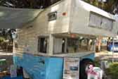 Photo of beautifully restored 1961 Shasta Astrodome Trailer